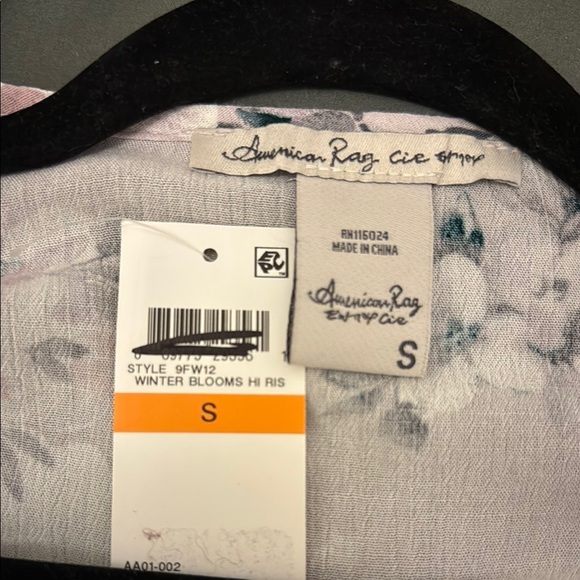 American Rag Cie Purple Tie Front Long Sleeve Blouse #497 - Picture 4 of 7